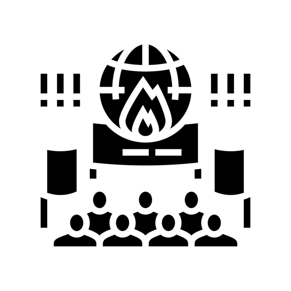 Illustration vectorielle de l'icône du glyphe du changement climatique activiste vecteur
