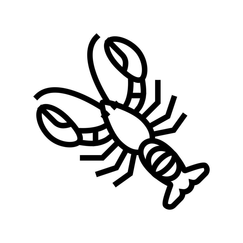 illustration vectorielle de l'icône de la ligne de fruits de mer de homard vecteur