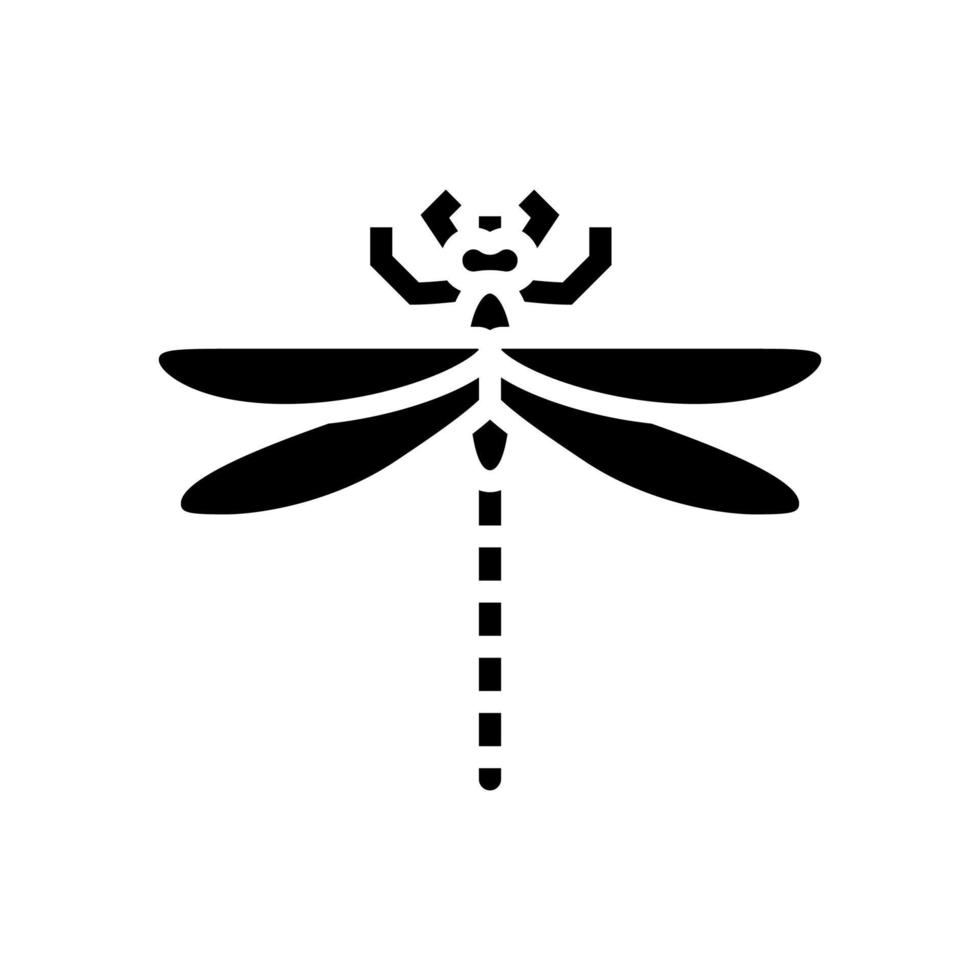 libellule insecte glyphe icône illustration vectorielle vecteur