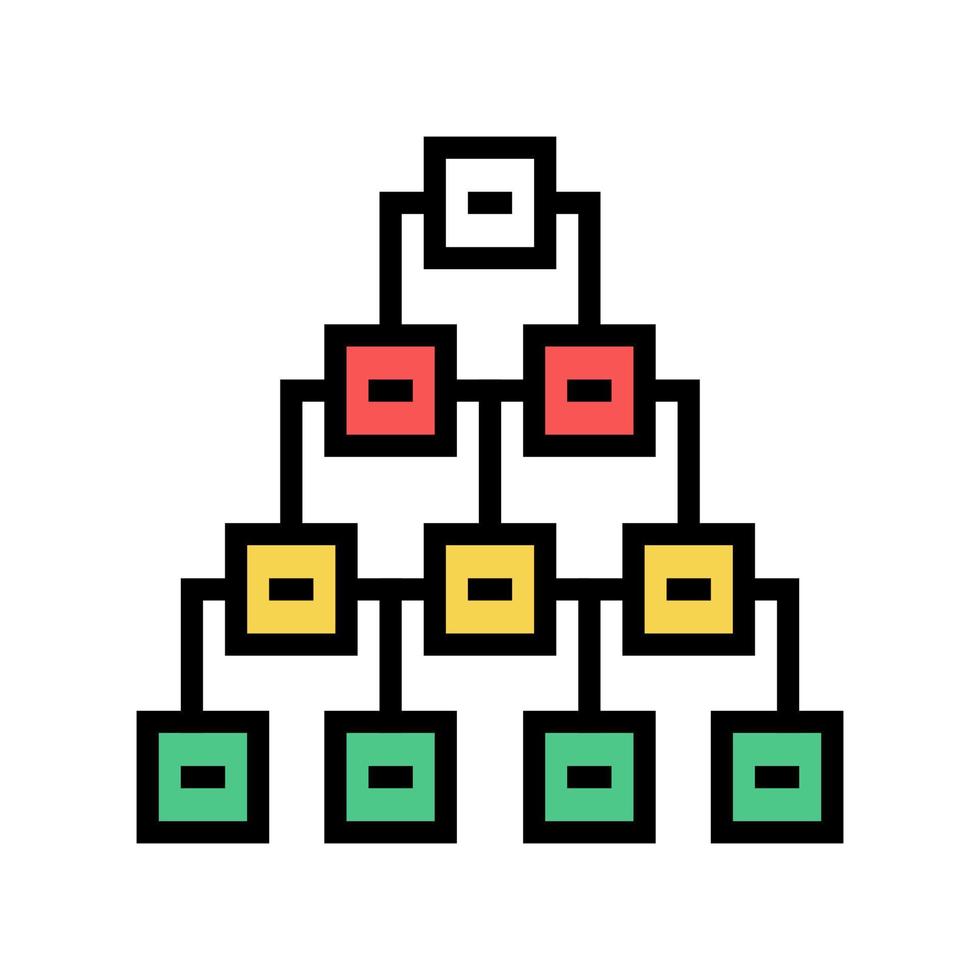 diagramme de hiérarchie icône de couleur illustration vectorielle vecteur