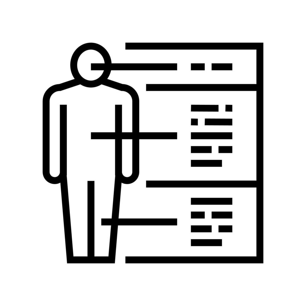 illustration vectorielle d'icône de ligne de diagramme anatomique vecteur