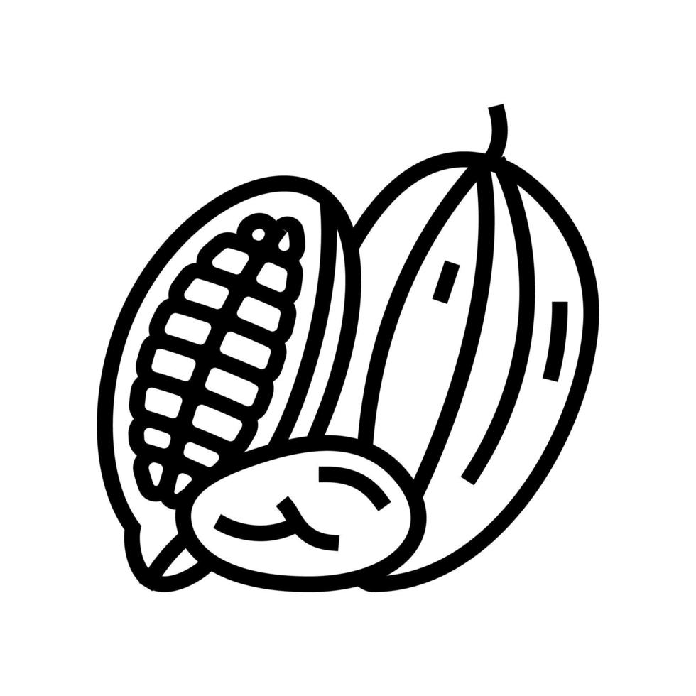 illustration vectorielle de l'icône de la ligne de noix de cacao vecteur