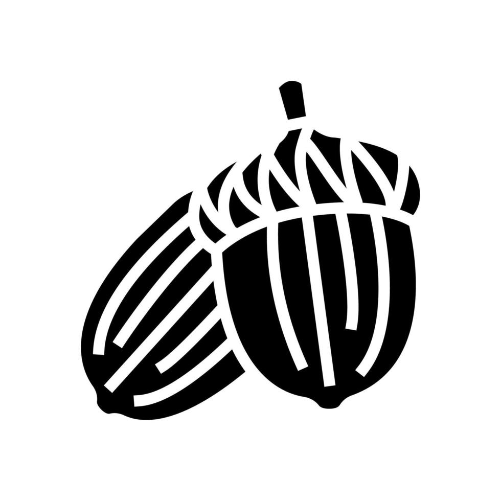 illustration vectorielle d'icône de glyphe de noix de gland vecteur