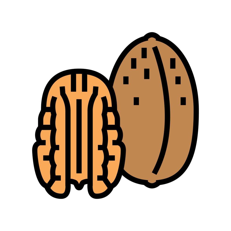 illustration vectorielle d'icône de couleur de noix de pécan vecteur