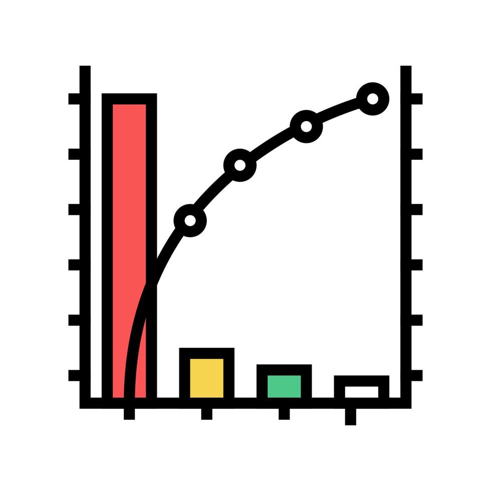 graphique de pareto couleur icône illustration vectorielle vecteur