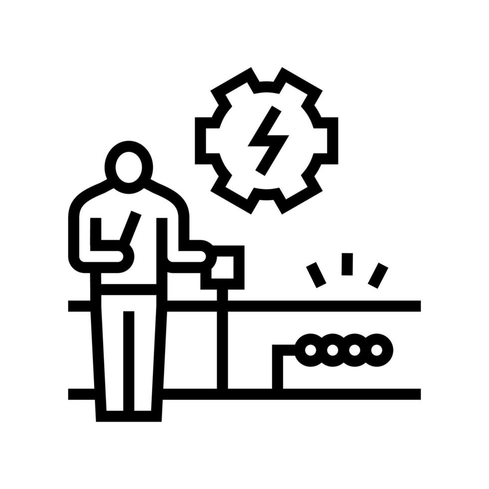 illustration vectorielle de l'icône de la ligne d'installation des interrupteurs et des prises vecteur