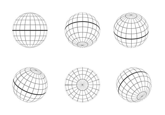 Vecteur de contour de grille globe libre