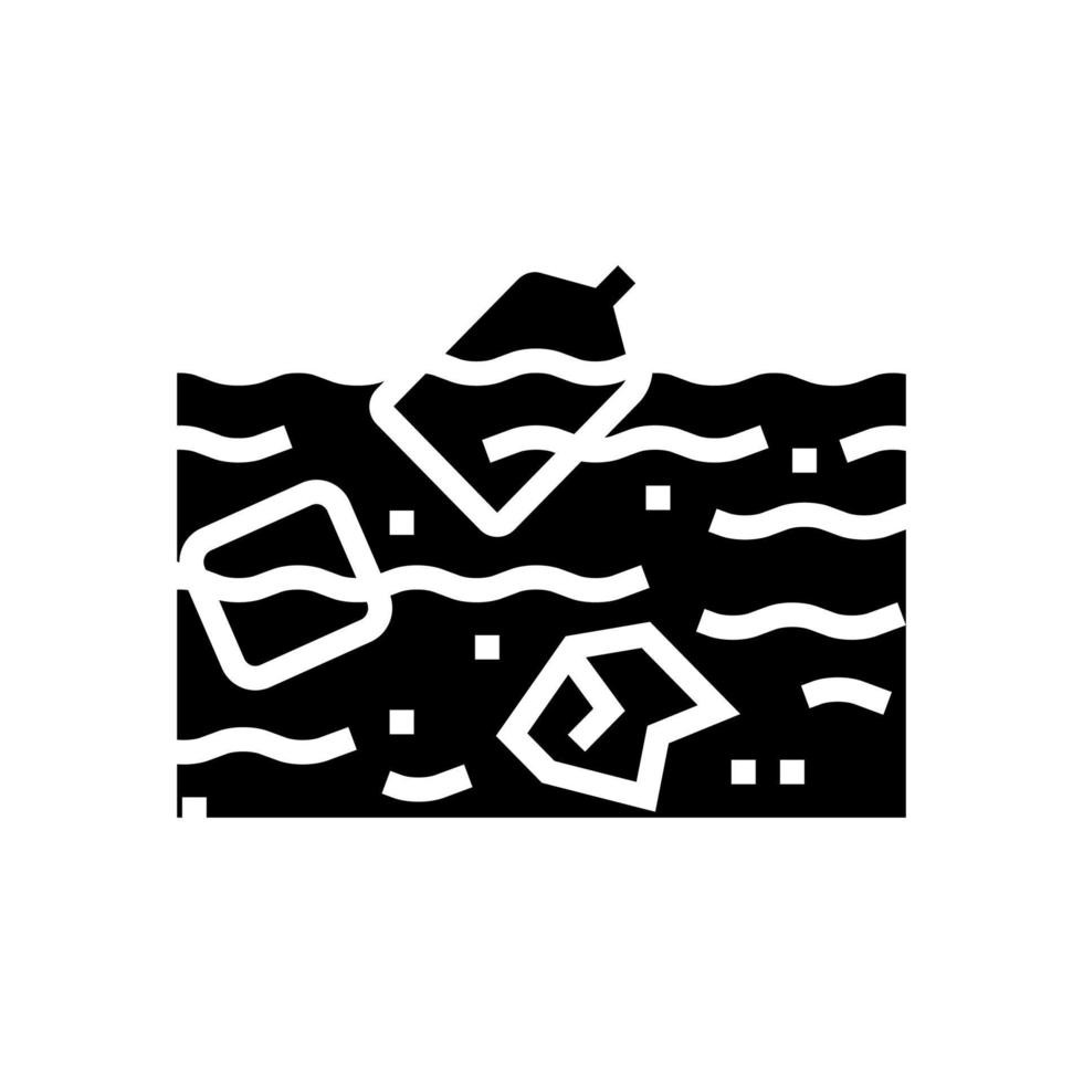 pollution plastique glyphe icône illustration vectorielle vecteur