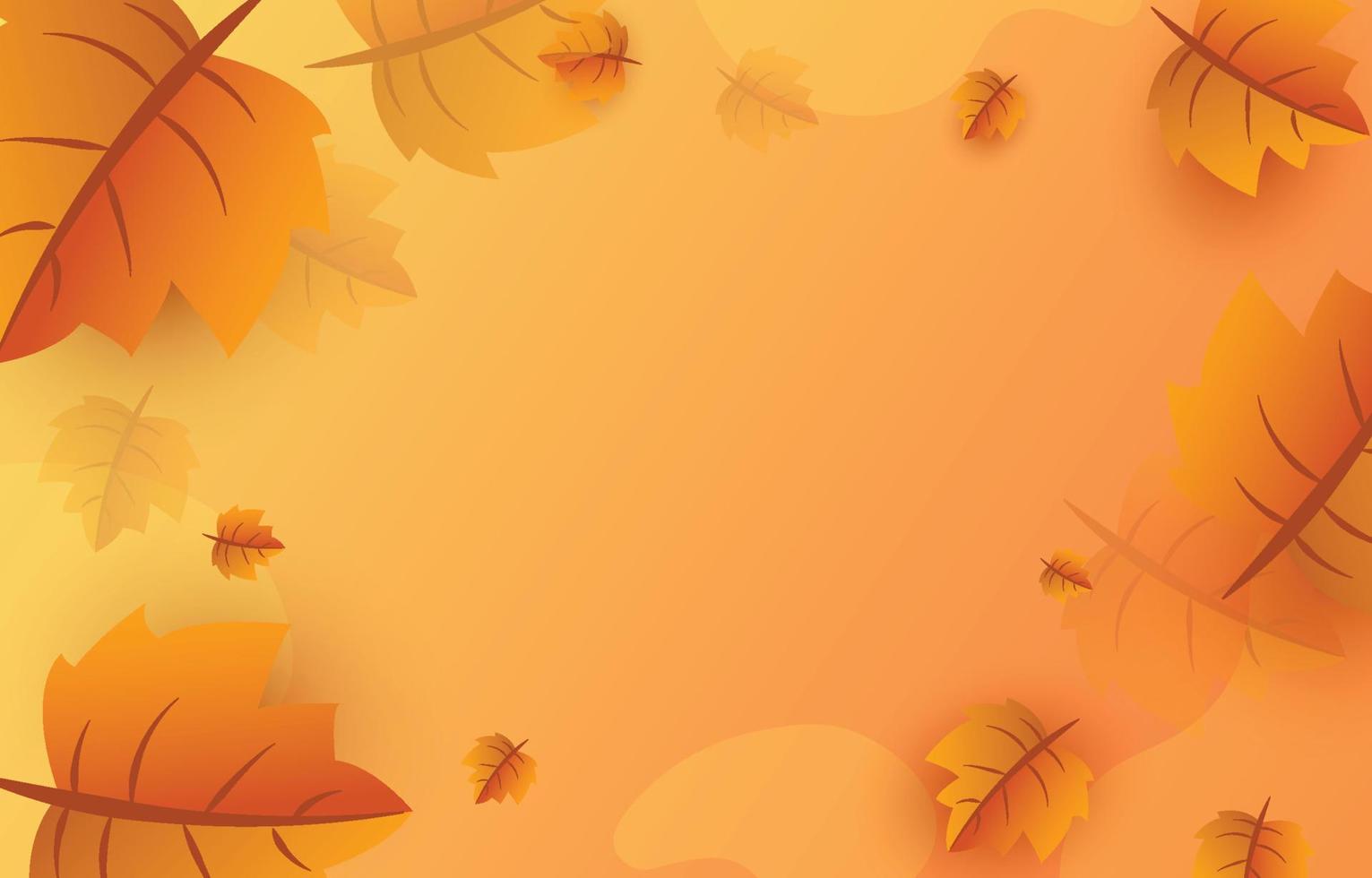 fond d'automne avec des feuilles jaune doré avec des cadres d'espace vide. concept de chute de bannière. pour papier peint, cartes postales, cartes de vœux, pages de sites Web, ventes en ligne. illustration vectorielle. vecteur