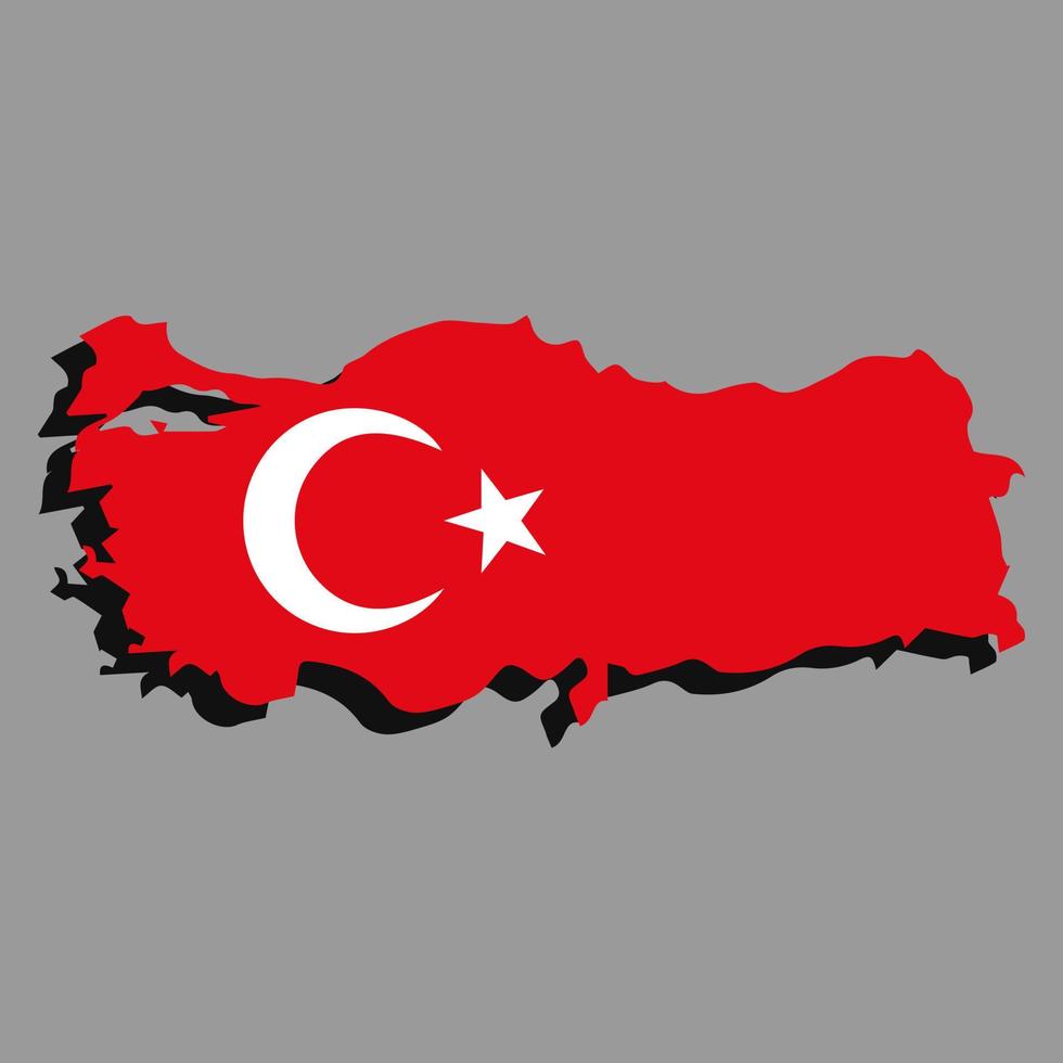 dinde. carte de la Turquie. illustration vectorielle. vecteur
