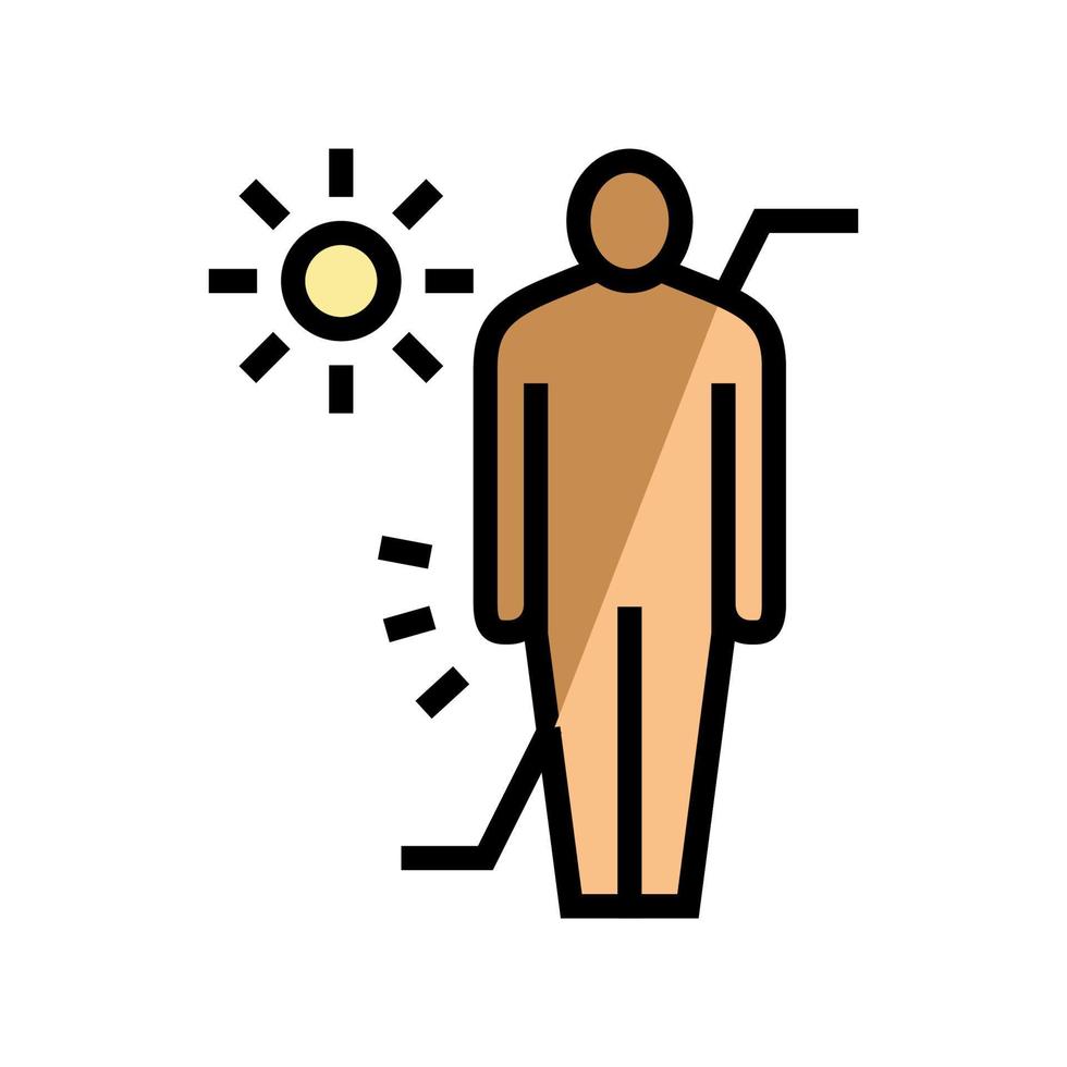 peau avant et après bronzage couleur icône illustration vectorielle vecteur