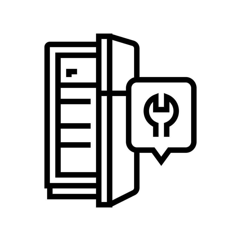 illustration vectorielle d'icône de ligne de réparation de réfrigérateur vecteur