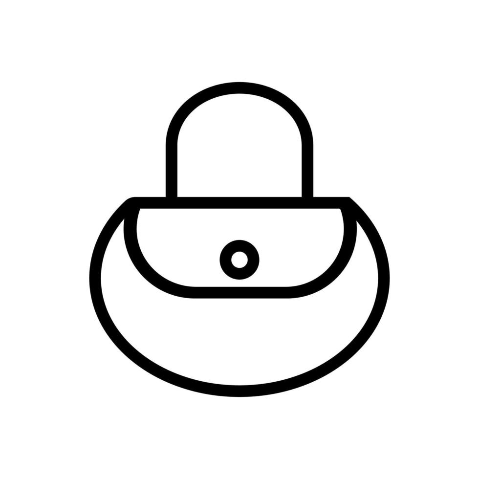 sac femme de forme semi-circulaire avec vecteur icône bouton.