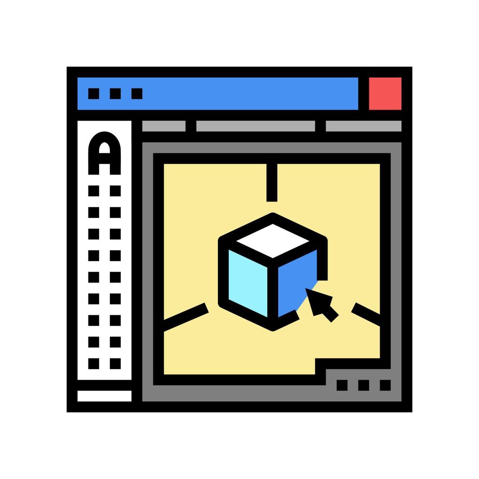 illustration vectorielle de l'icône de couleur du programme autocad 3d vecteur