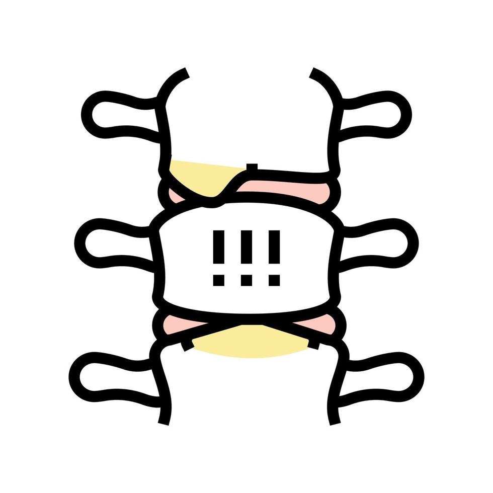 illustration vectorielle de l'icône de couleur de la spondylarthrite ankylosante vecteur