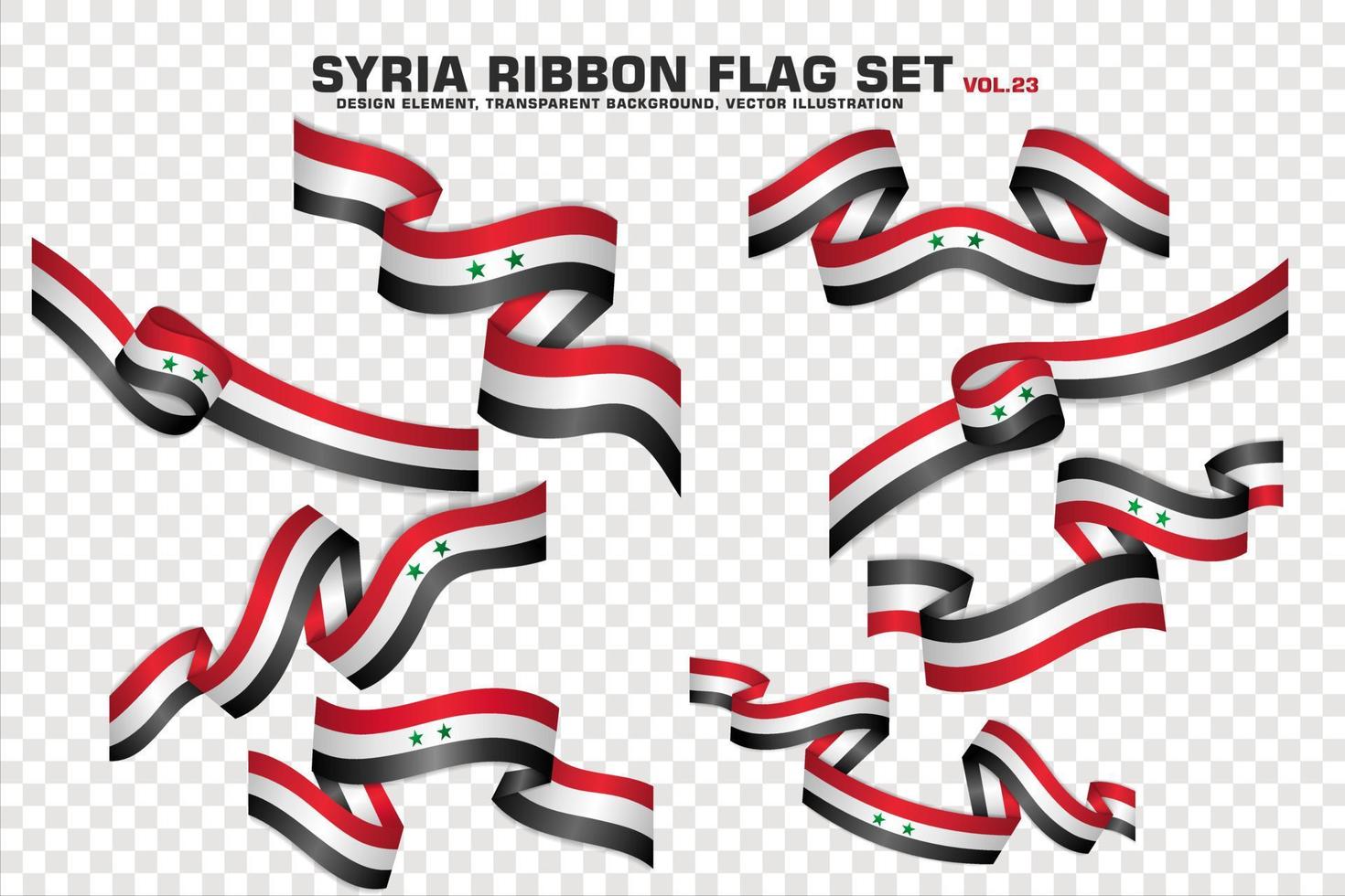 ensemble de drapeaux de ruban de syrie, conception d'éléments, style 3d. illustrations vectorielles Ensemble de drapeaux de ruban de Syrie, conception d'éléments, style 3d. illustration vectorielle vecteur