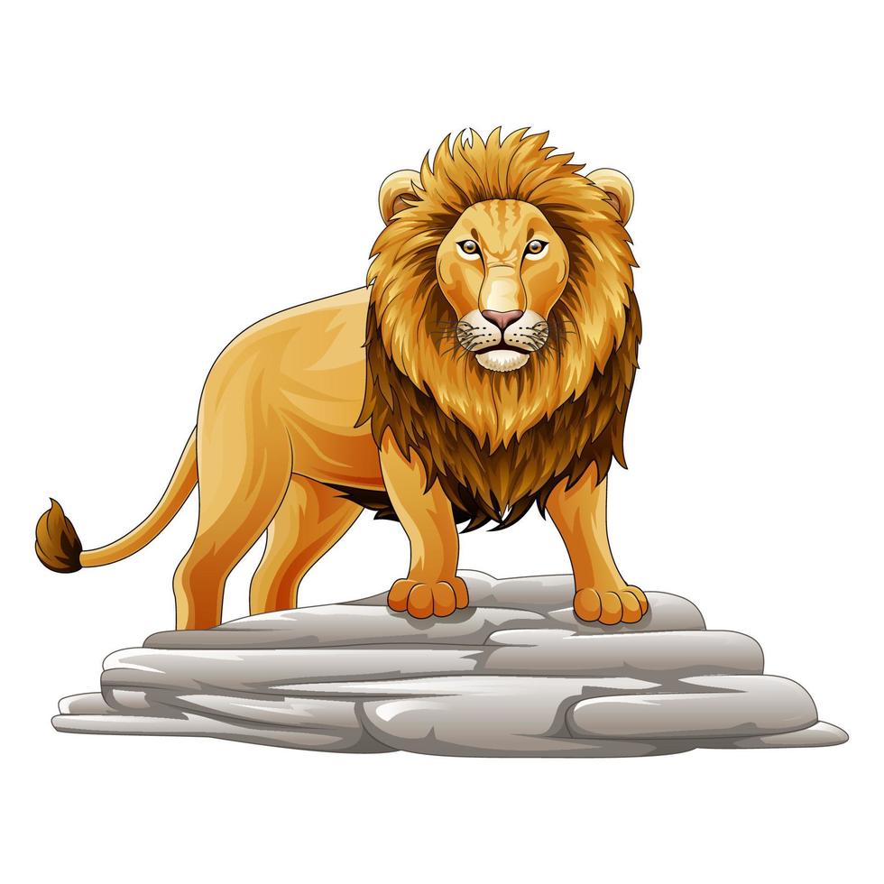 mascotte de lion de dessin animé vecteur