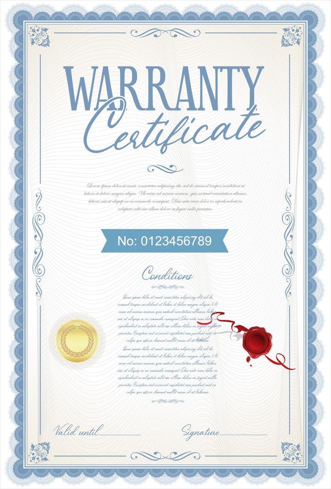 certificat de garantie illustration vectorielle design rétro vintage vecteur