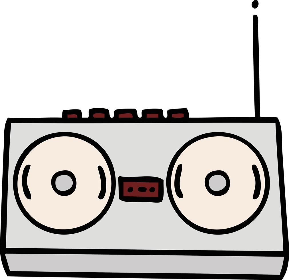 radio rétro de dessin animé mignon vecteur