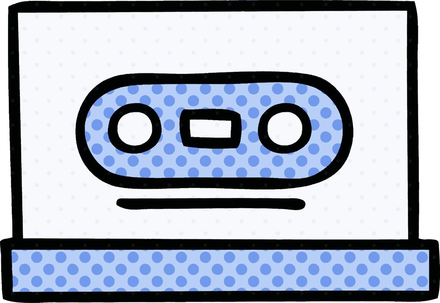 cassette rétro de dessin animé de style bande dessinée vecteur