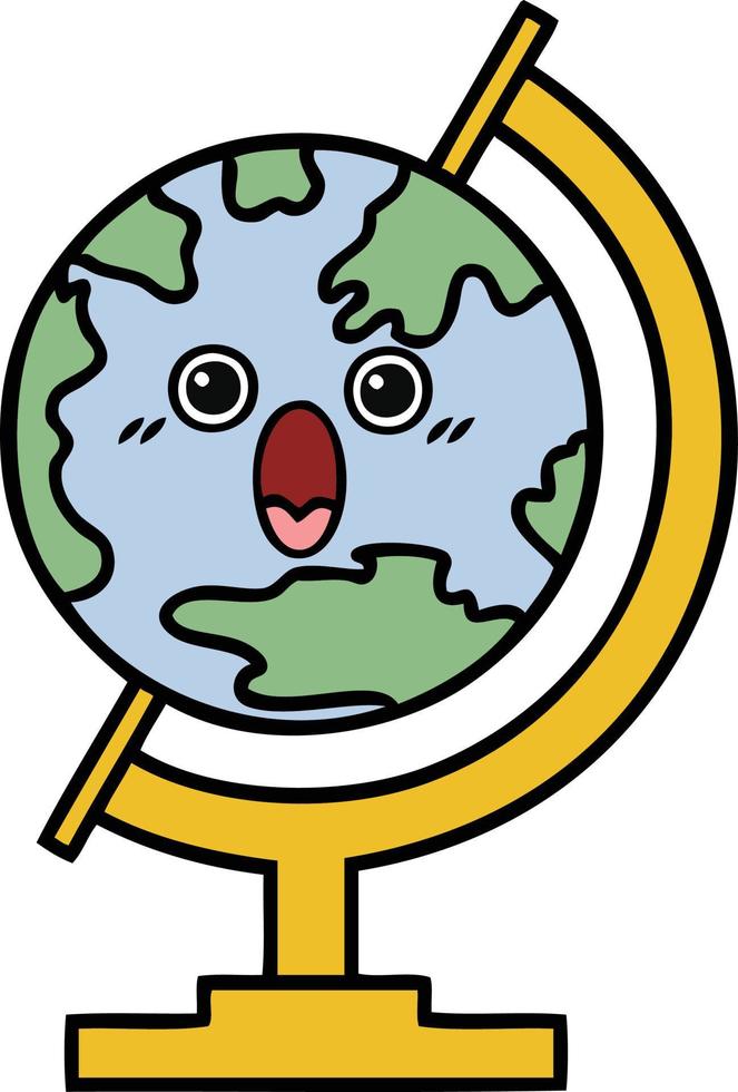 globe de dessin animé mignon du monde vecteur