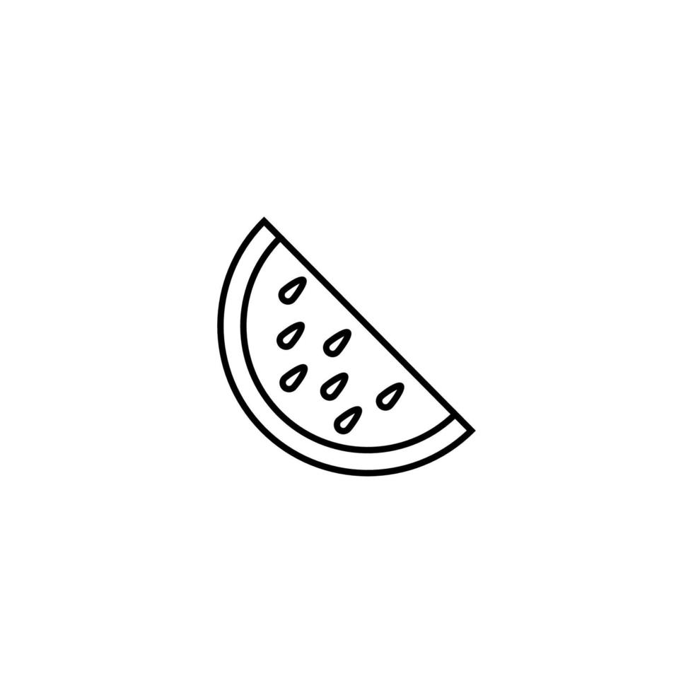 activités d'été, vacances et concept de vacances. signe vectoriel dans un style plat. adapté aux sites Web, magasins, articles, livres, etc. icône de ligne de melon d'eau