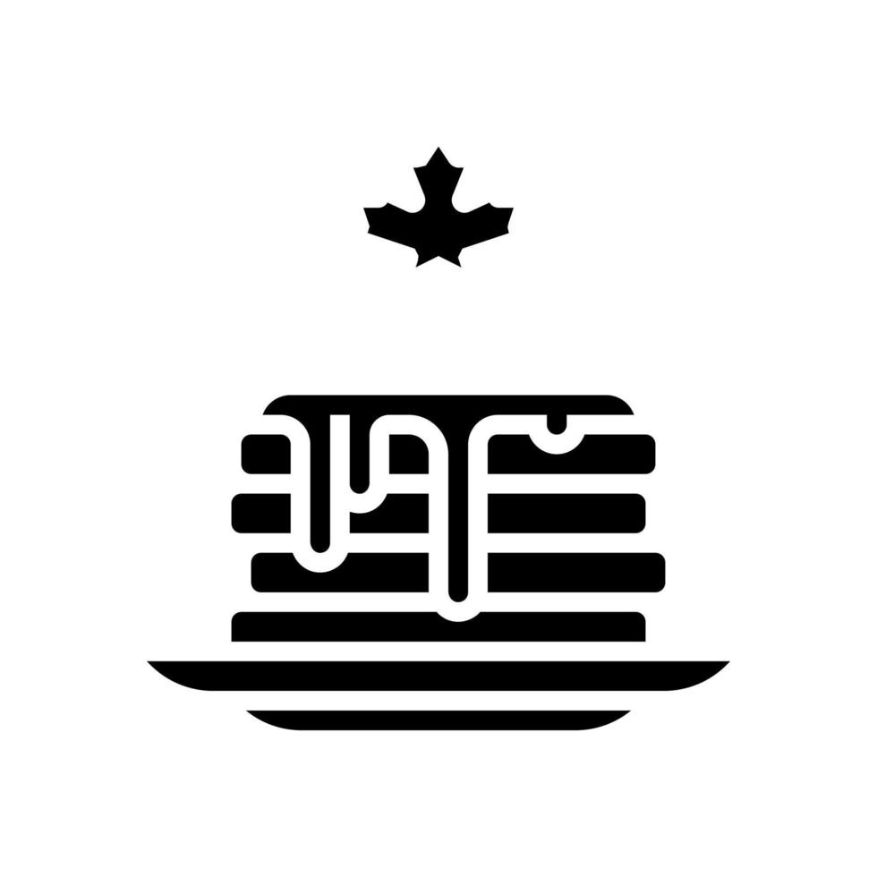 crêpes au sirop d'érable glyphe icône illustration vectorielle vecteur