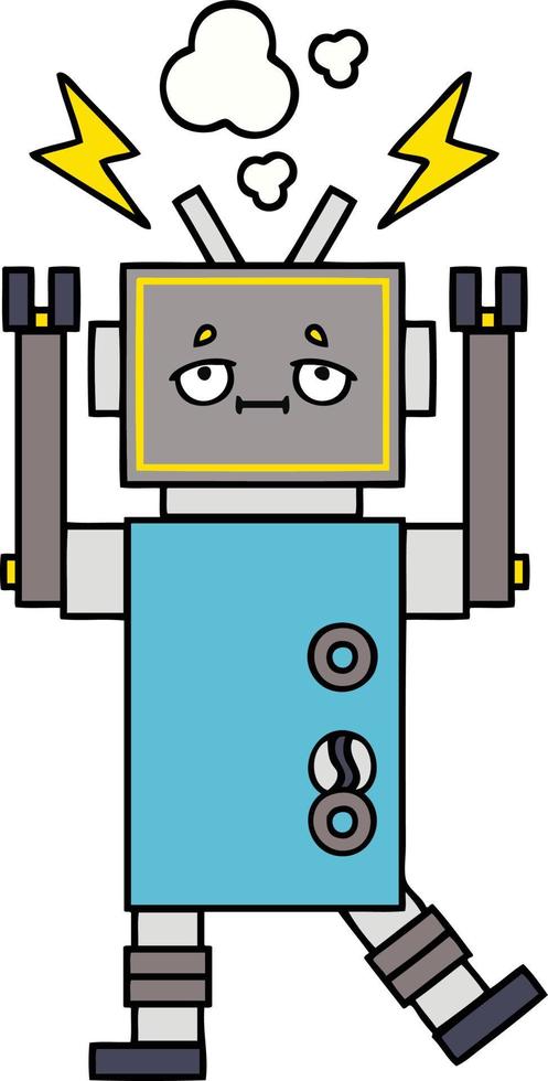 dessin animé mignon robot défectueux vecteur