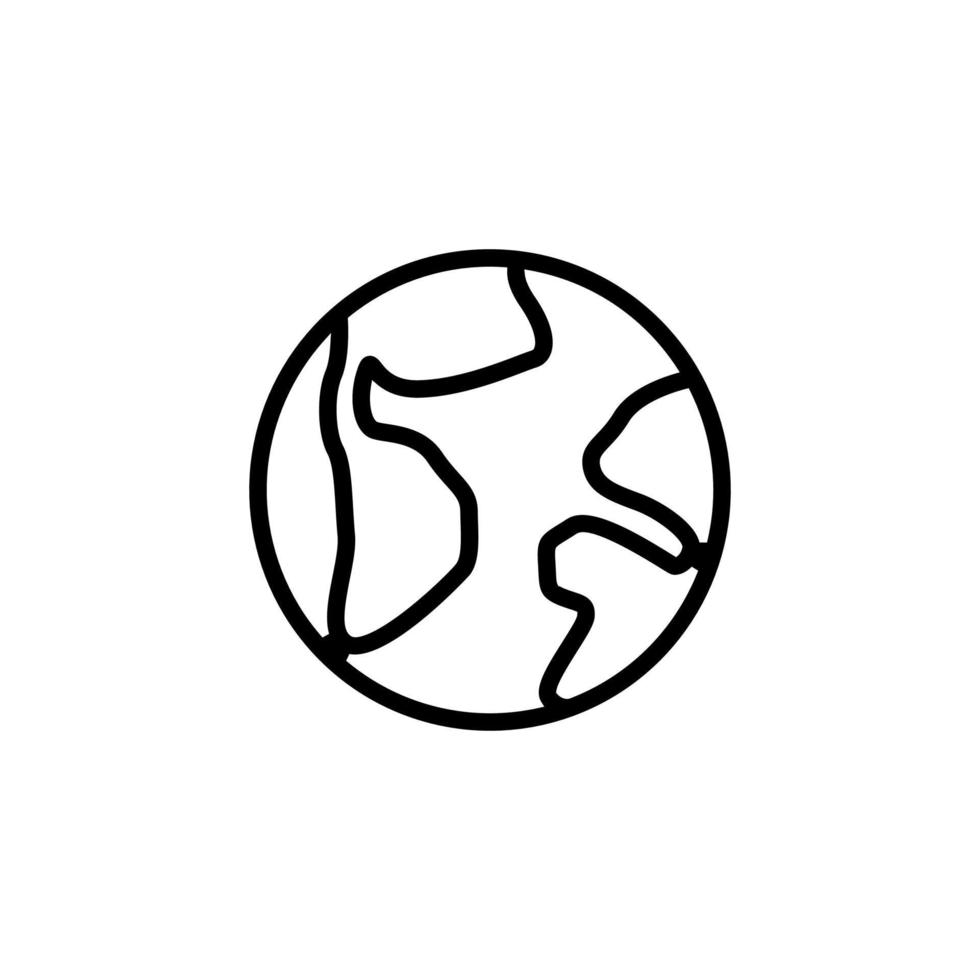 vecteur d'icône de continents. illustration de symbole de contour isolé