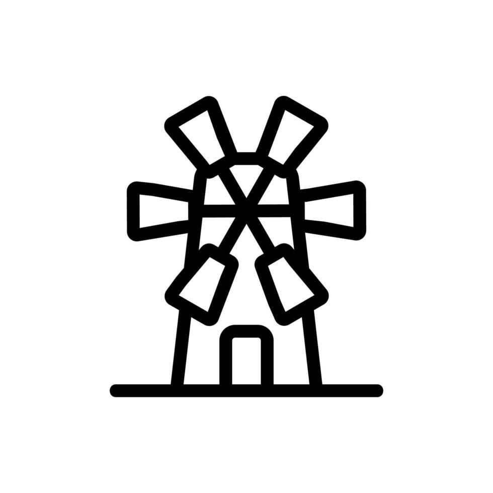 vecteur d'icône de moulin à vent. illustration de symbole de contour isolé