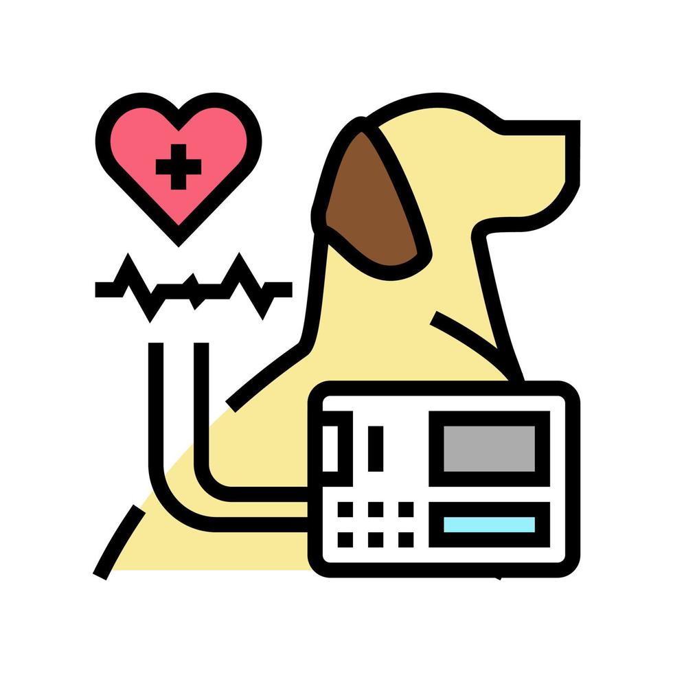 coeur d'ekg d'illustration vectorielle d'icône de couleur d'animal domestique vecteur