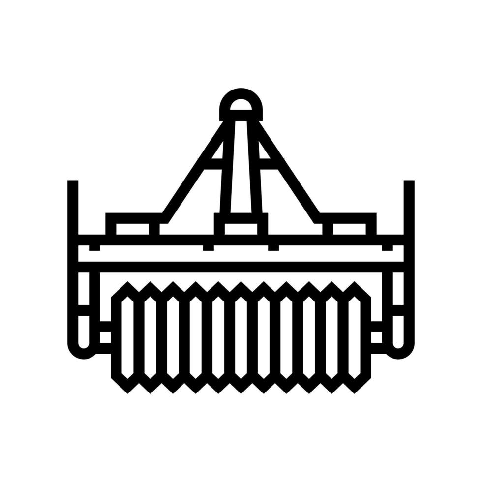 illustration vectorielle de l'icône de la ligne d'équipement agricole cultipacker vecteur