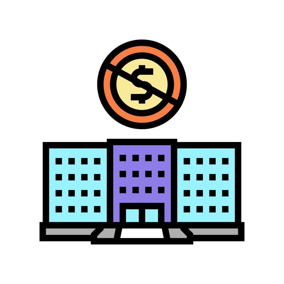 illustration vectorielle d'icône de couleur d'institution privée à but non lucratif vecteur