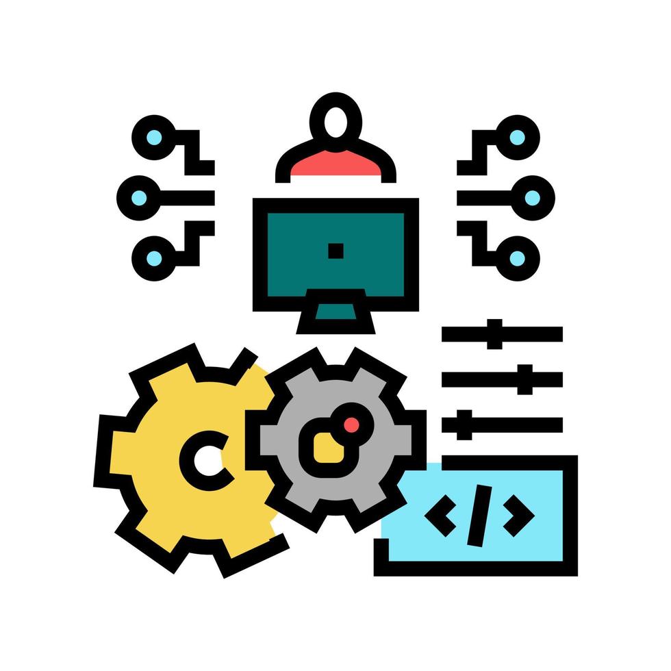 développement logiciel erp couleur icône illustration vectorielle vecteur