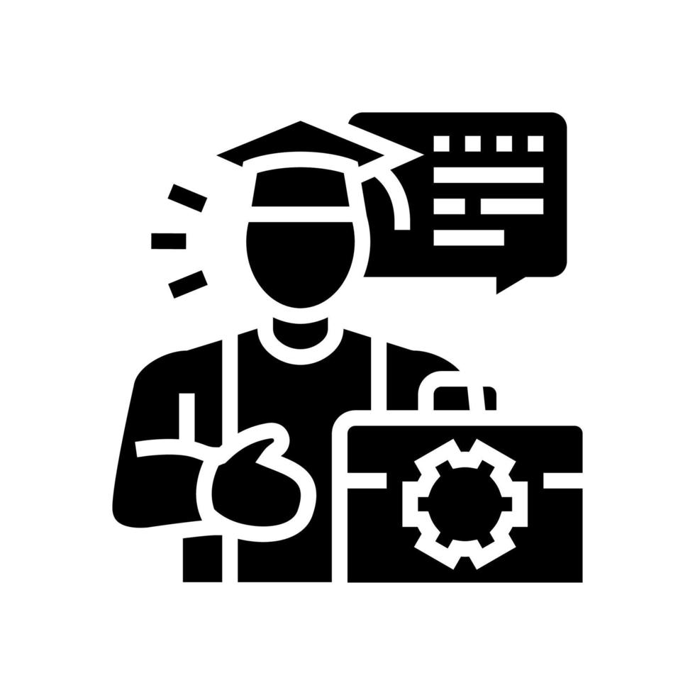 illustration vectorielle d'icône de glyphe de travail étudiant vecteur