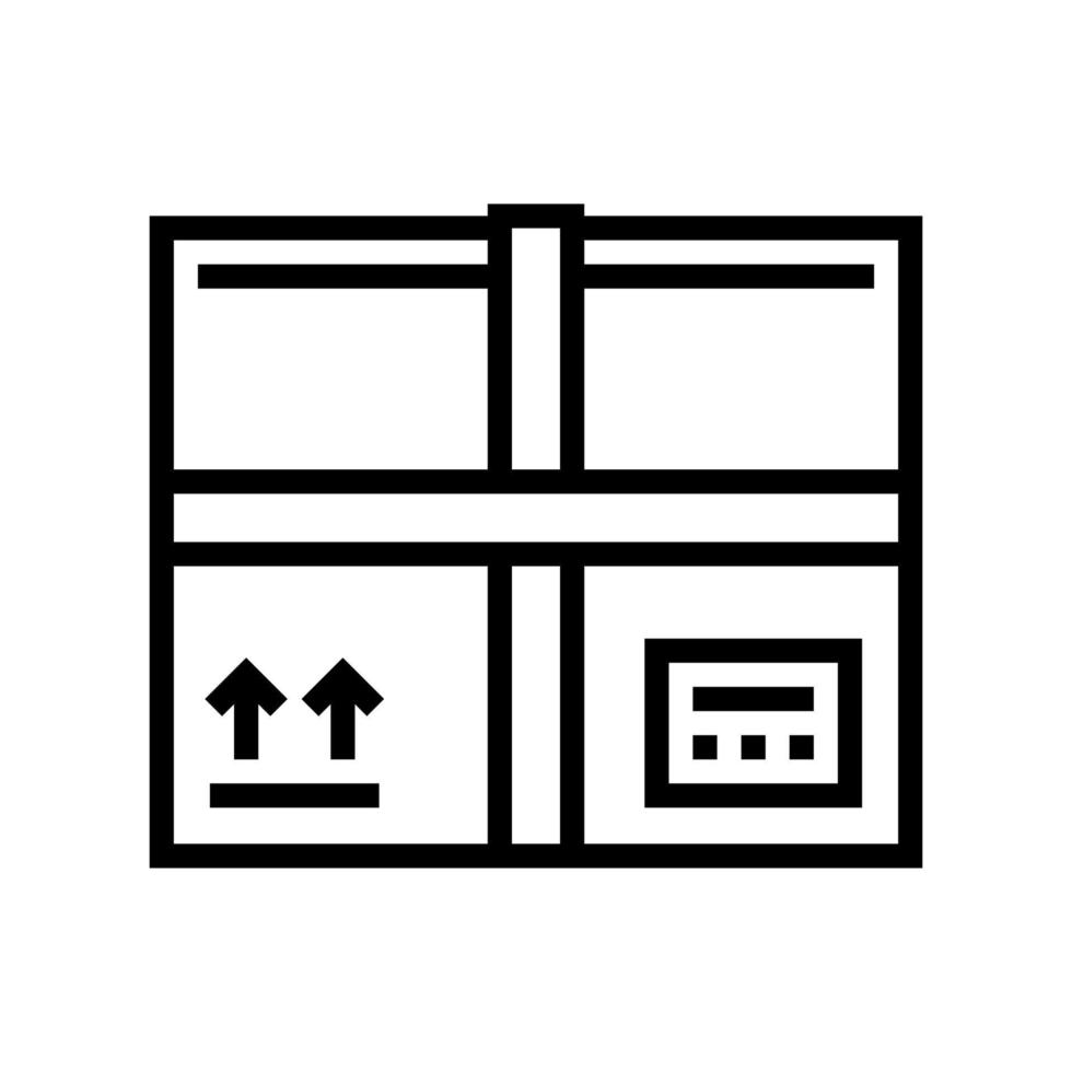illustration vectorielle de l'icône de la ligne de la boîte de colis vecteur