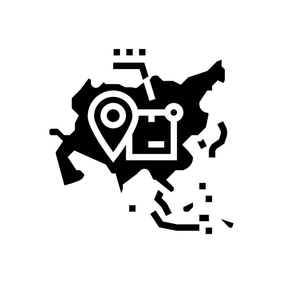 Asie expédition suivi glyphe icône illustration vectorielle vecteur