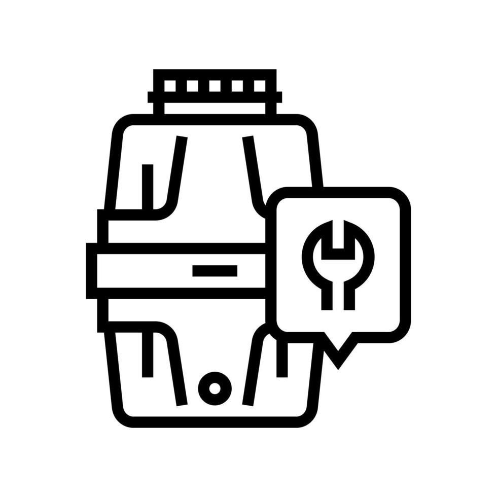 illustration vectorielle de l'icône de la ligne de réparation de l'élimination des ordures vecteur