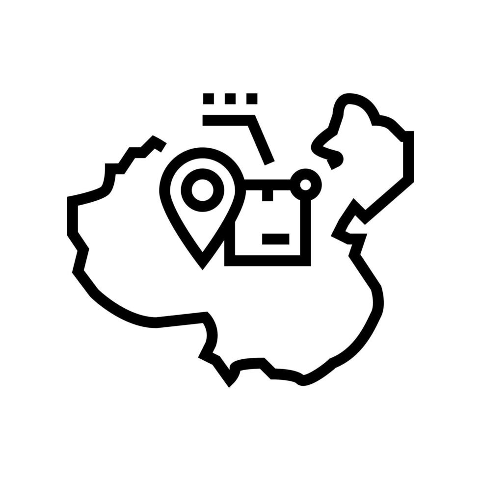 illustration vectorielle de l'icône de la ligne de suivi des expéditions en chine vecteur