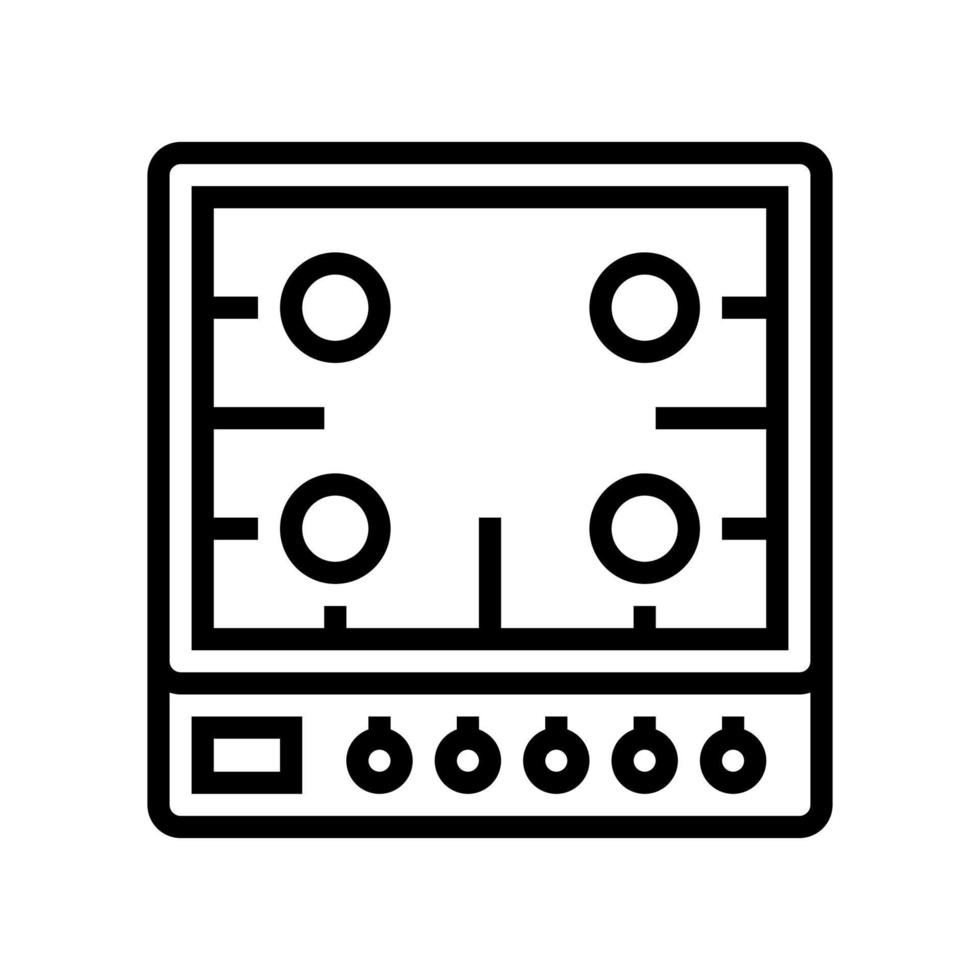 illustration vectorielle de l'icône de la ligne de cuisson au gaz vecteur