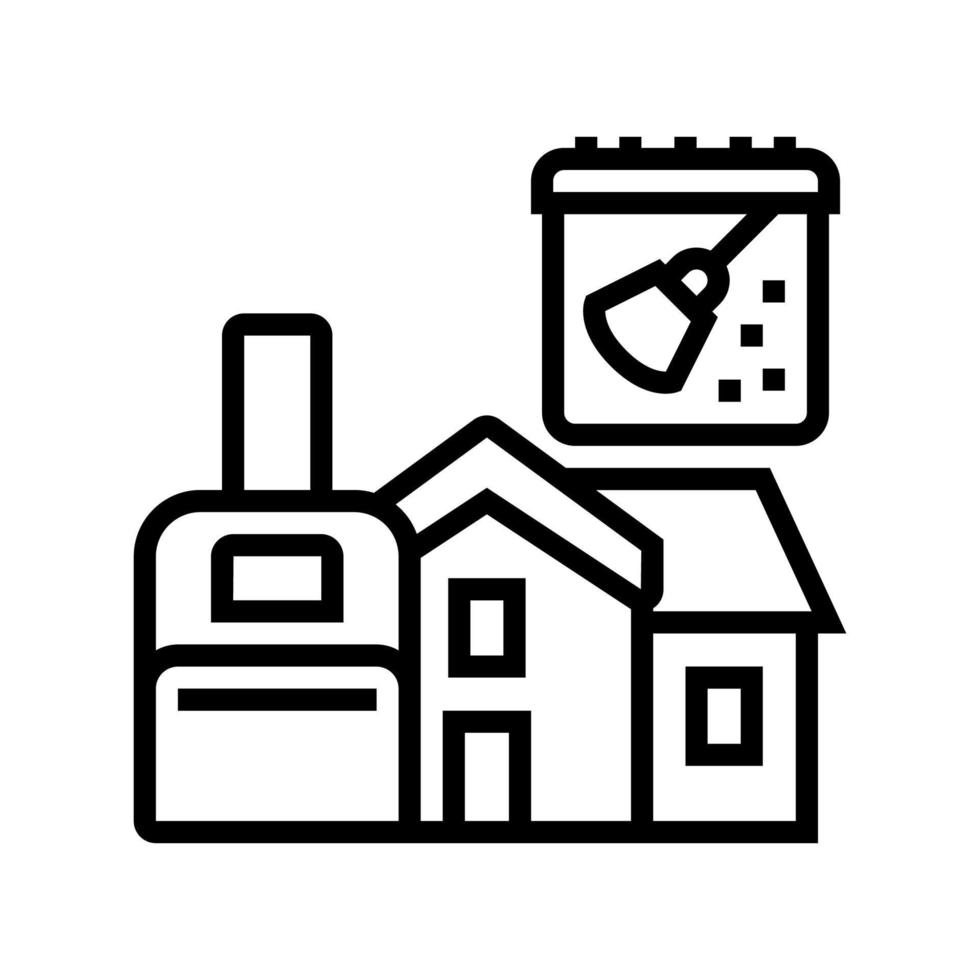 illustration vectorielle de l'icône de la ligne de nettoyage de location de vacances vecteur