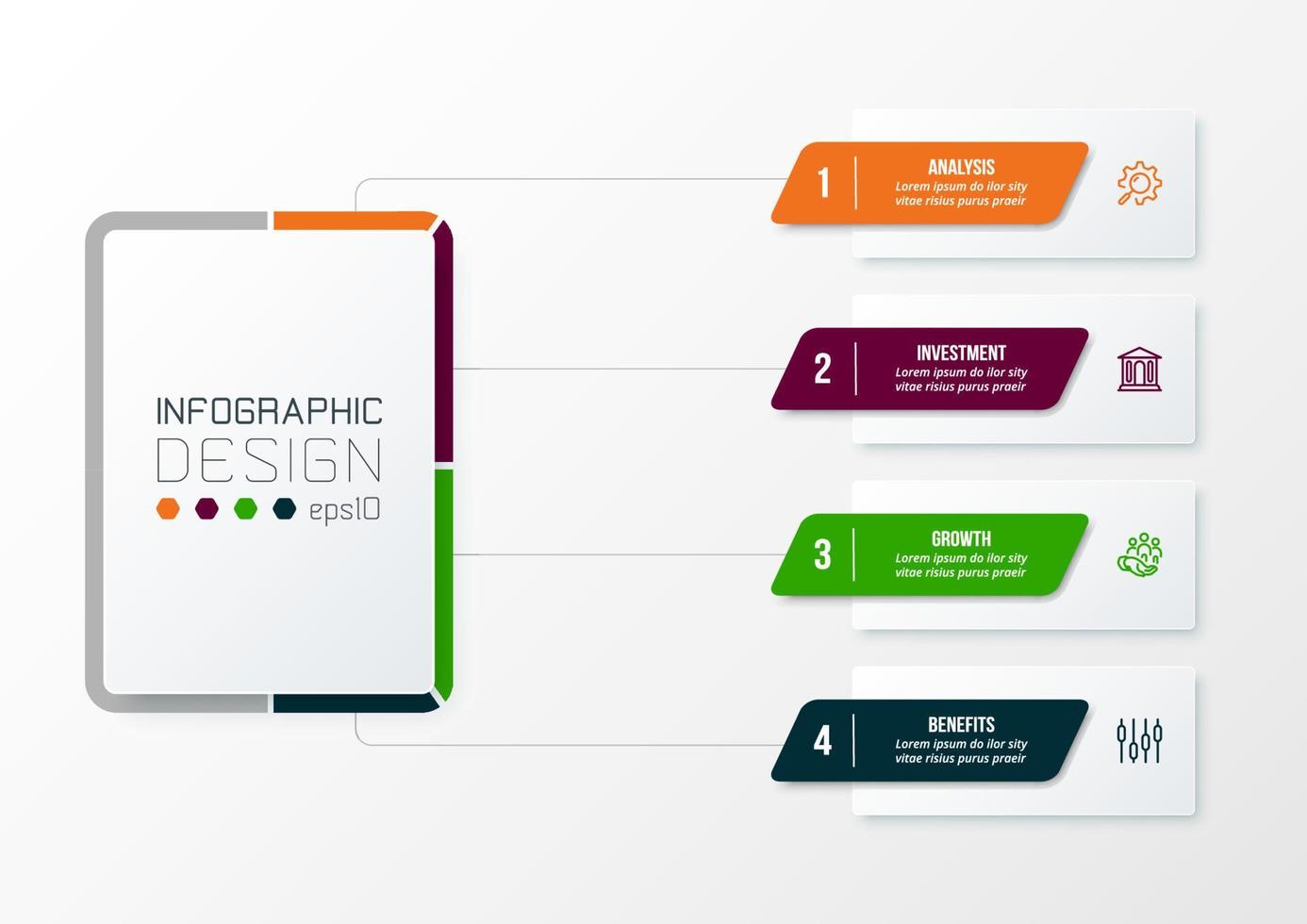 concept d'entreprise de modèle infographique avec diagramme. vecteur