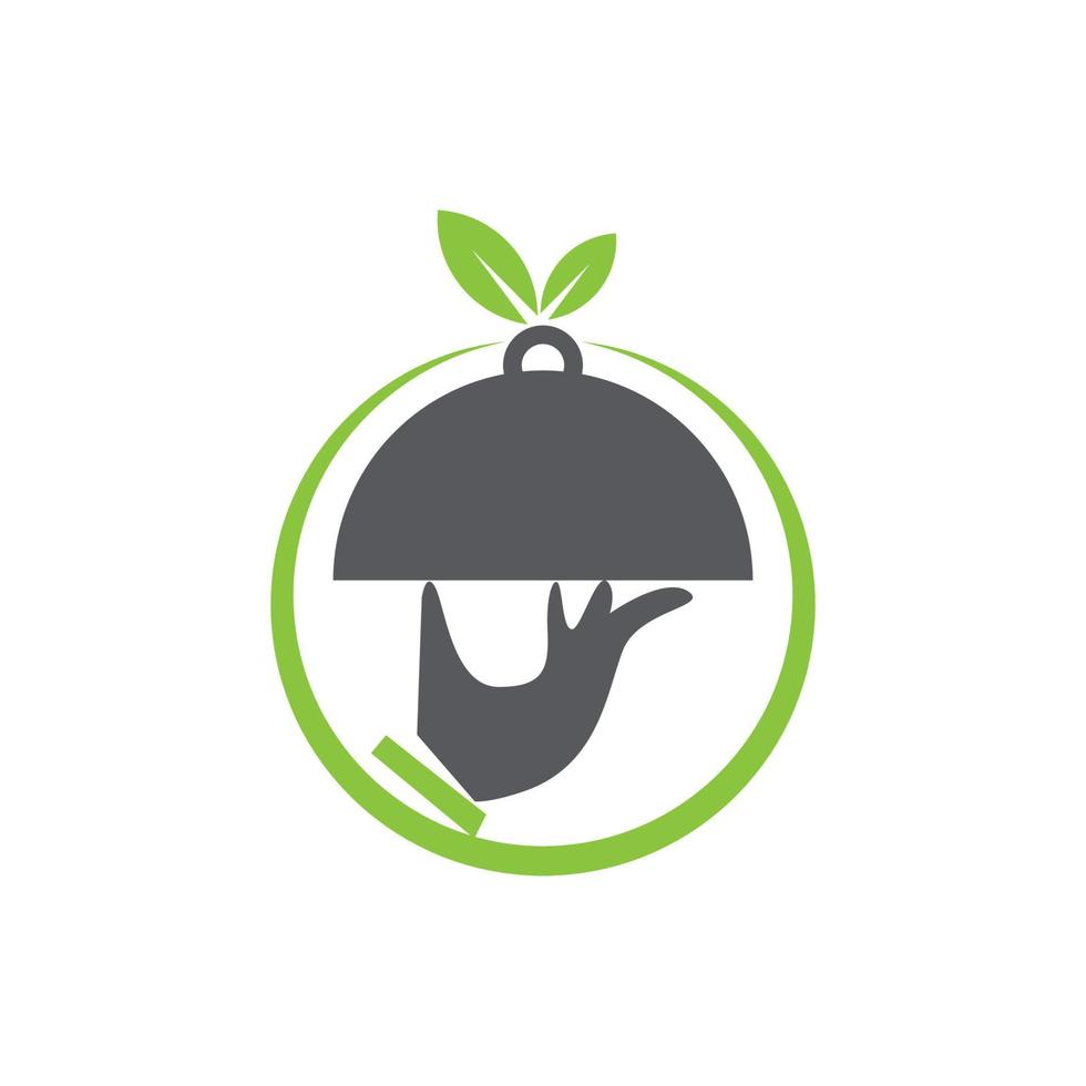 concept de logo végétarien d'aliments sains vecteur