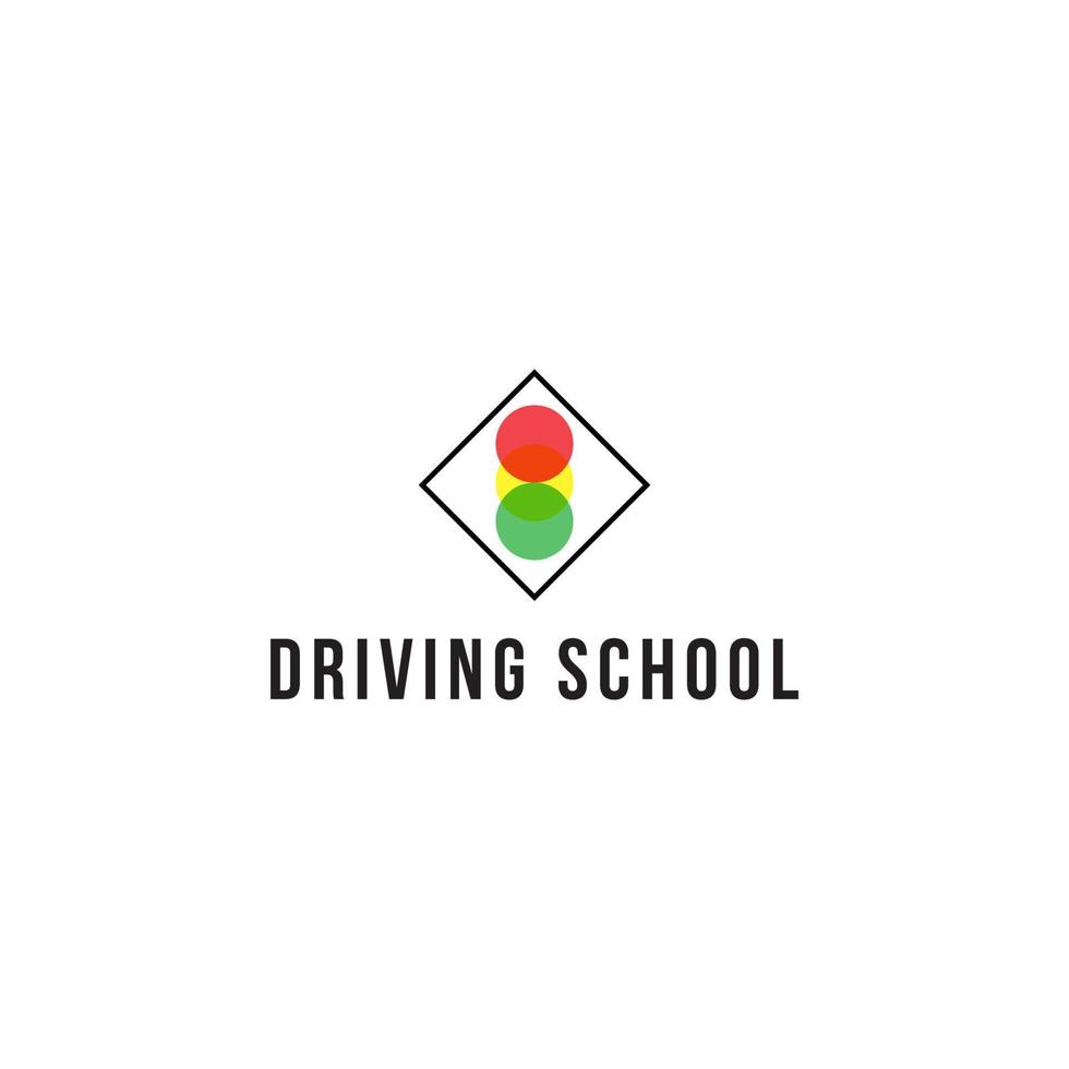 logo de l'école de conduite de feu de circulation simple vecteur