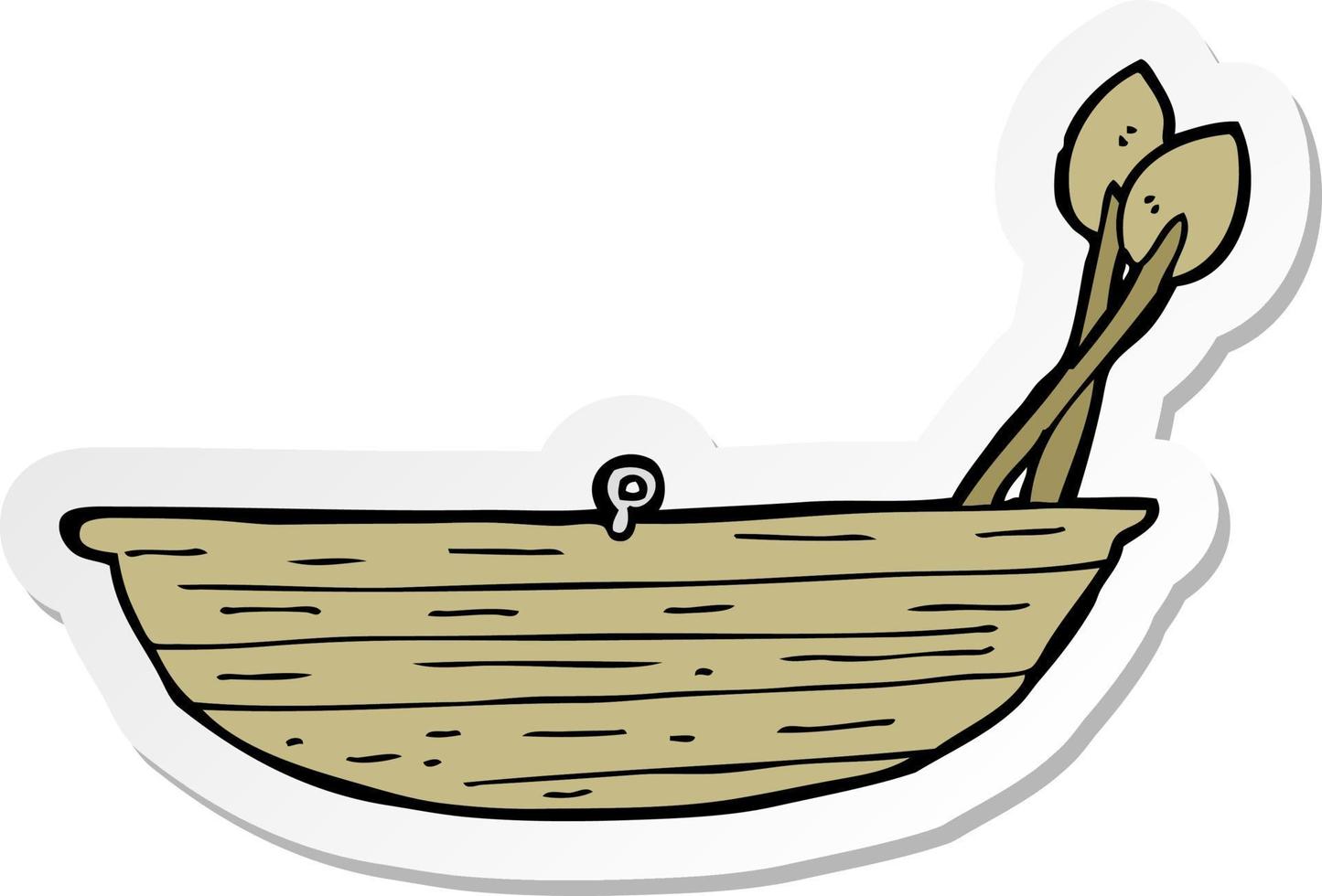 autocollant d'un bateau à rames de dessin animé vecteur