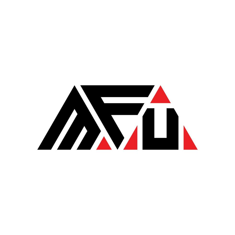 création de logo de lettre triangle mfu avec forme de triangle. monogramme de conception de logo triangle mfu. modèle de logo vectoriel triangle mfu avec couleur rouge. logo triangulaire mfu logo simple, élégant et luxueux. mfu