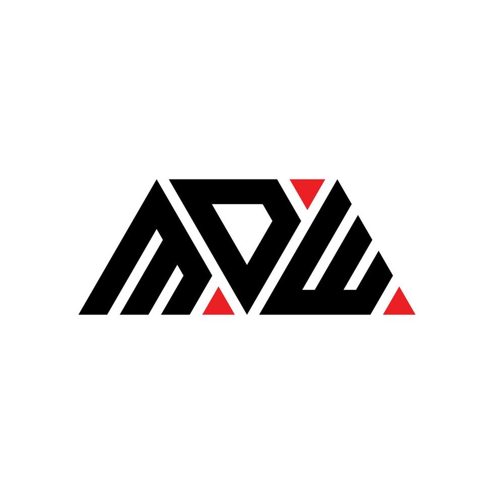 création de logo de lettre triangle mdw avec forme de triangle. monogramme de conception de logo triangle mdw. modèle de logo vectoriel triangle mdw avec couleur rouge. logo triangulaire mdw logo simple, élégant et luxueux. mdw