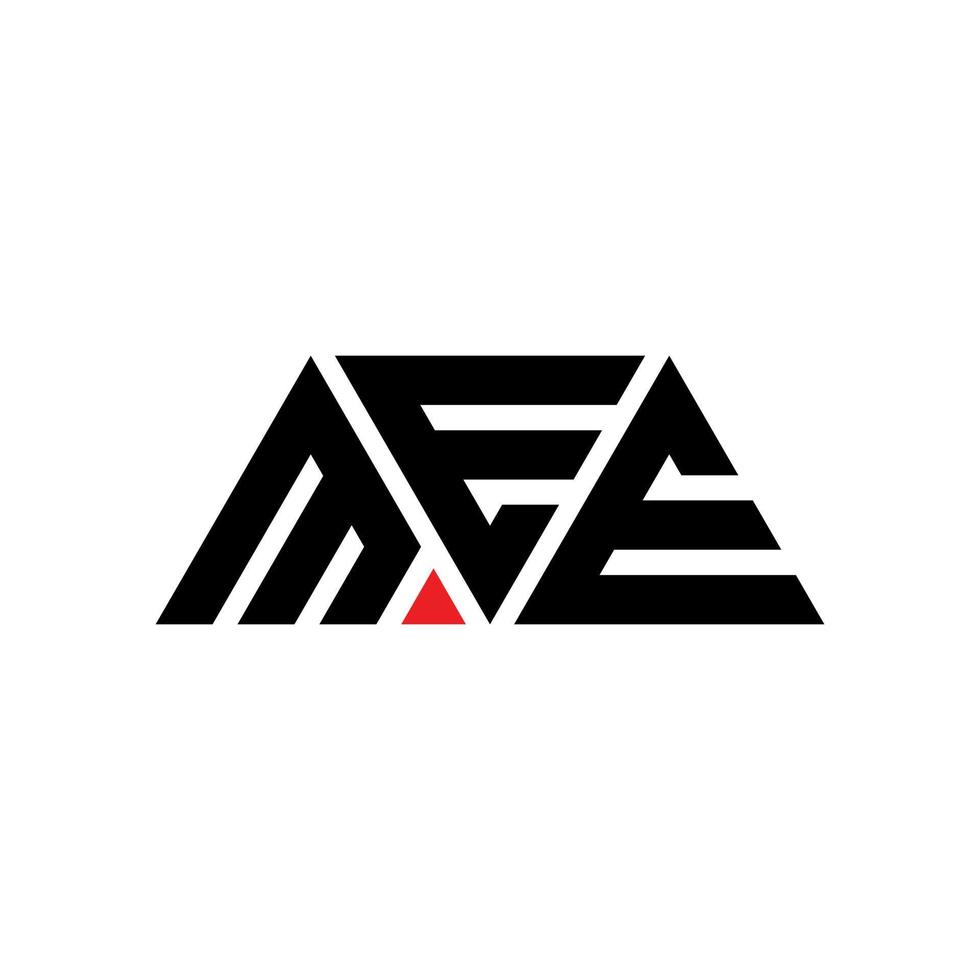 création de logo de lettre triangle mee avec forme de triangle. monogramme de conception de logo triangle mee. modèle de logo vectoriel triangle mee avec couleur rouge. mee logo triangulaire logo simple, élégant et luxueux. moi