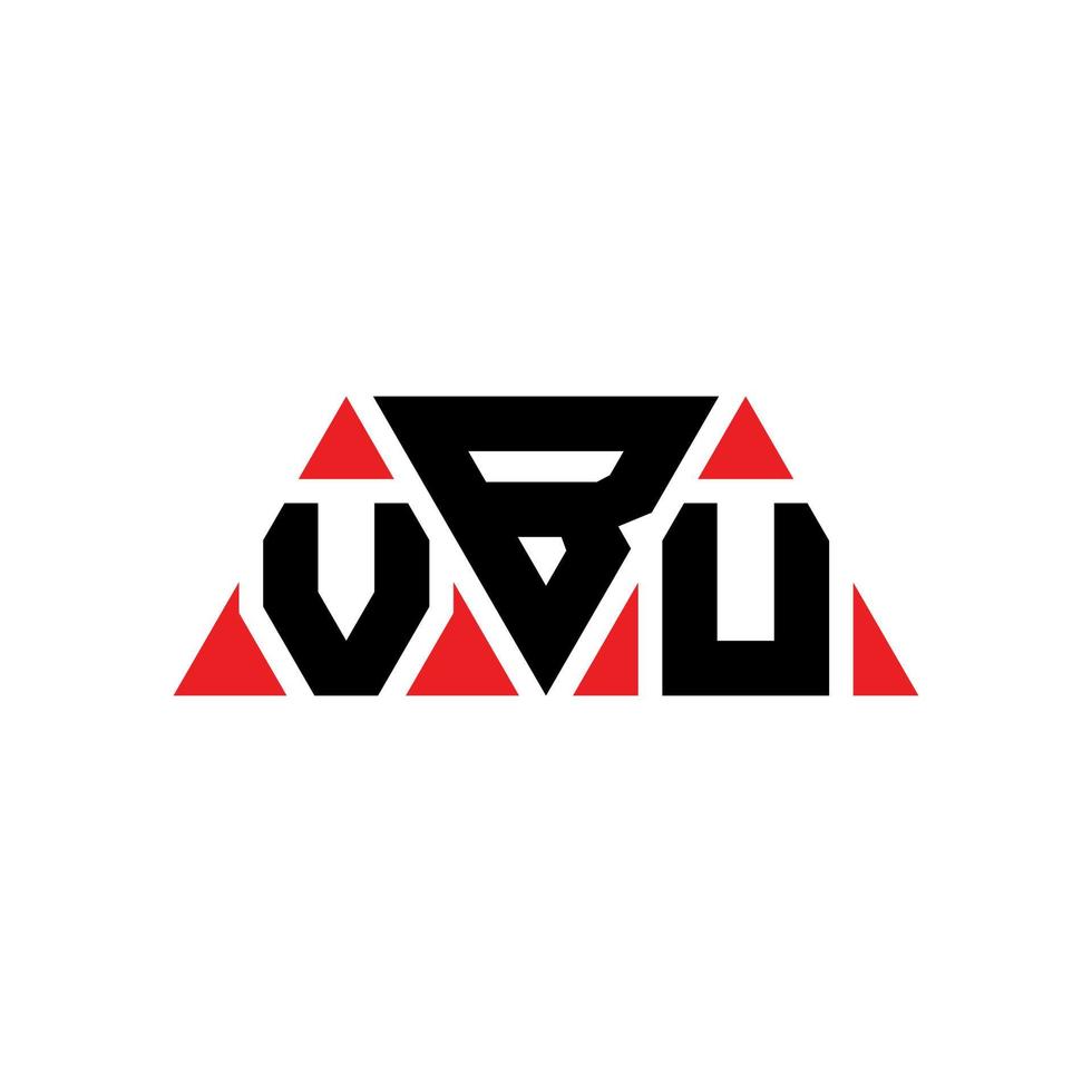 création de logo de lettre triangle vbu avec forme de triangle. monogramme de conception de logo triangle vbu. modèle de logo vectoriel triangle vbu avec couleur rouge. logo triangulaire vbu logo simple, élégant et luxueux. vbu