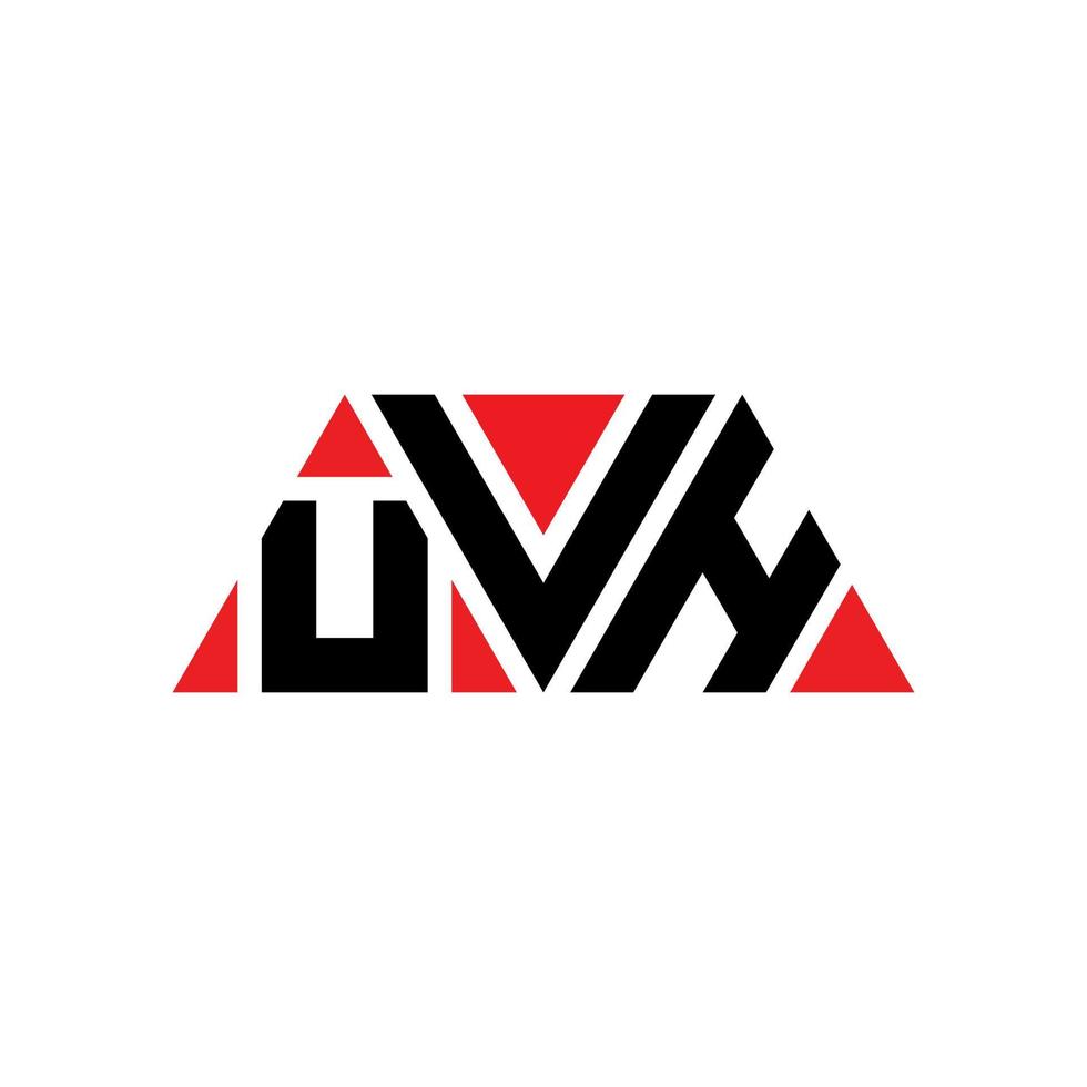 création de logo de lettre triangle uvh avec forme de triangle. monogramme de conception de logo triangle uvh. modèle de logo vectoriel triangle uvh avec couleur rouge. logo triangulaire uvh logo simple, élégant et luxueux. uvh